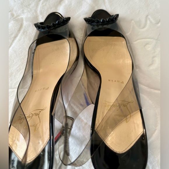 Christian Louboutin Slingback Heels 38.5 US 8 Black - Picture 15 of 16